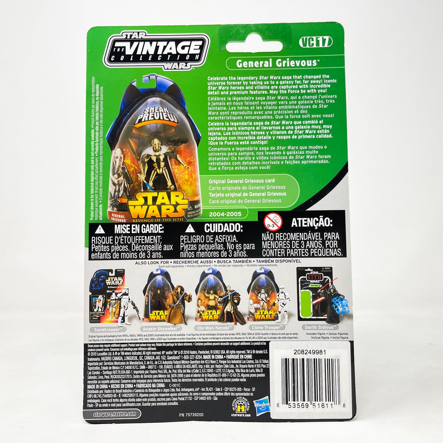 VC017 General Grievous FOIL - Canadian Cardback - Hasbro Vintage Collection (2010)