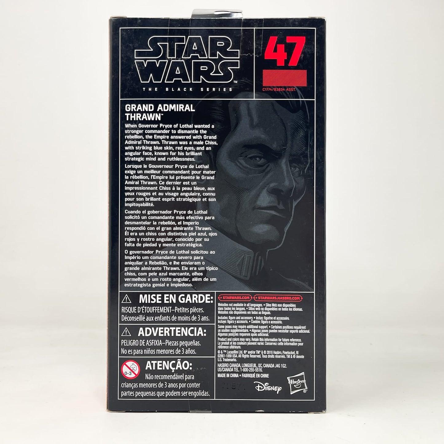 Vintage Hasbro Star Wars Black Series Sealed Figures Grand Admiral Thrawn #47 - Hasbro Black Series (2017)