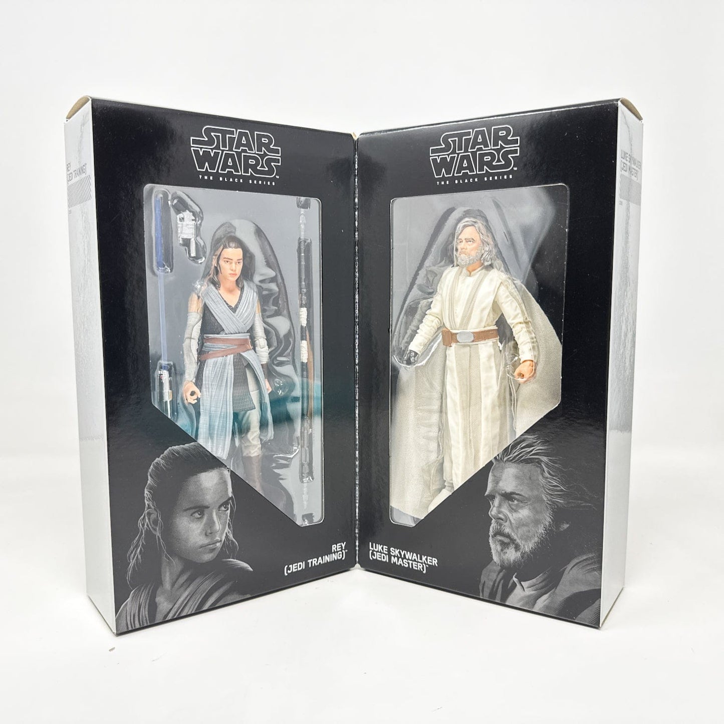 Vintage Hasbro Star Wars Black Series Sealed Figures Luke Skywalker & Rey Jedi Master and Training (SDCC) - Black Series Hasbro Star Wars Action Figure