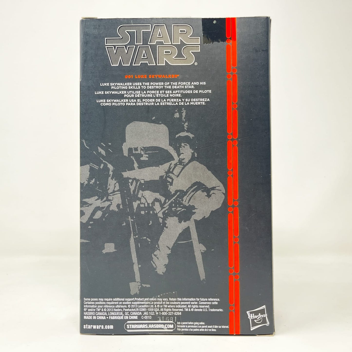 Vintage Hasbro Star Wars Black Series Sealed Figures Luke Skywalker (X-Wing Pilot) #01 - Orange Line - Hasbro Black Series (2013)