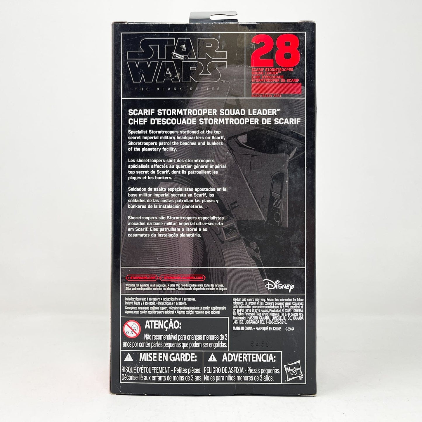 Vintage Hasbro Star Wars Black Series Sealed Figures Scarif Stormtrooper Squad Leader #28 (2016) - Black Series Hasbro Star Wars Action Figure