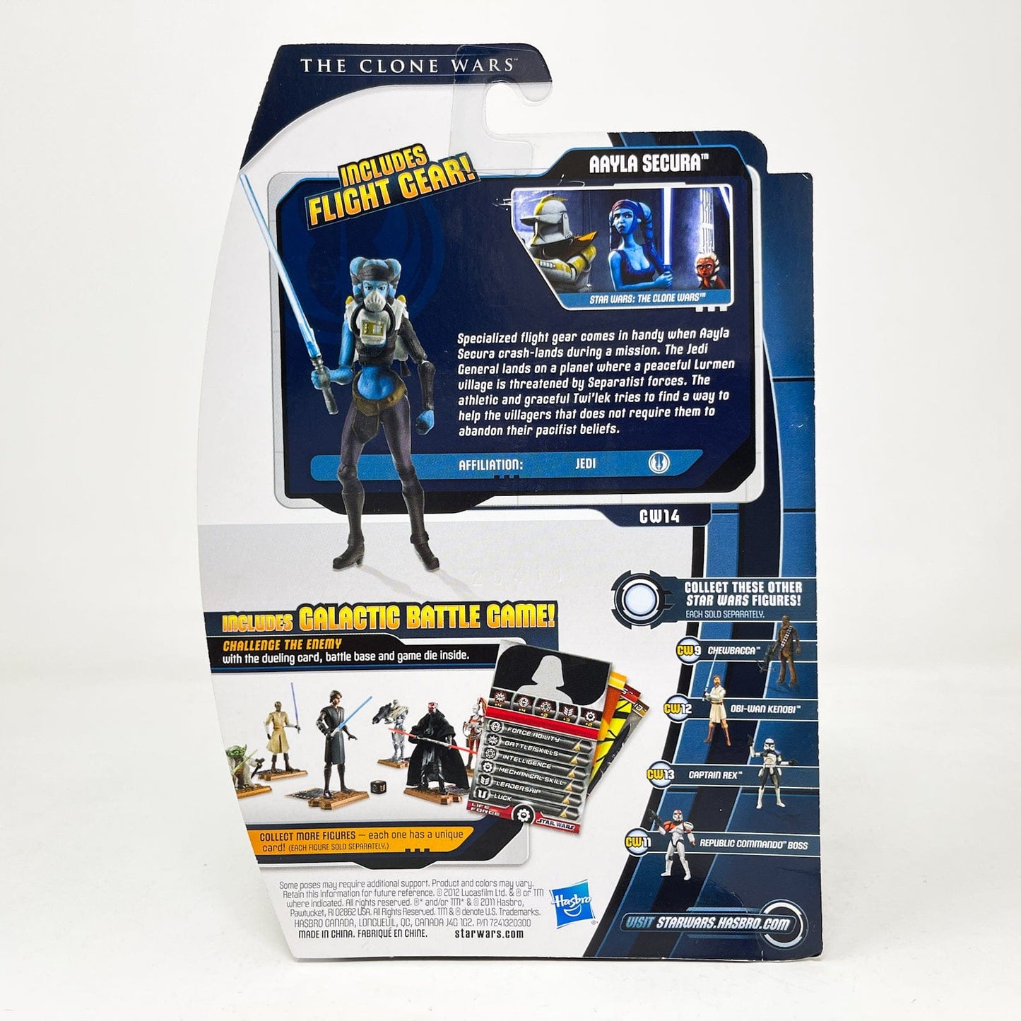 Vintage Hasbro Star Wars Mid MOC Aayla Secura CW14 - Hasbro Movie Heroes Clone Wars 2012