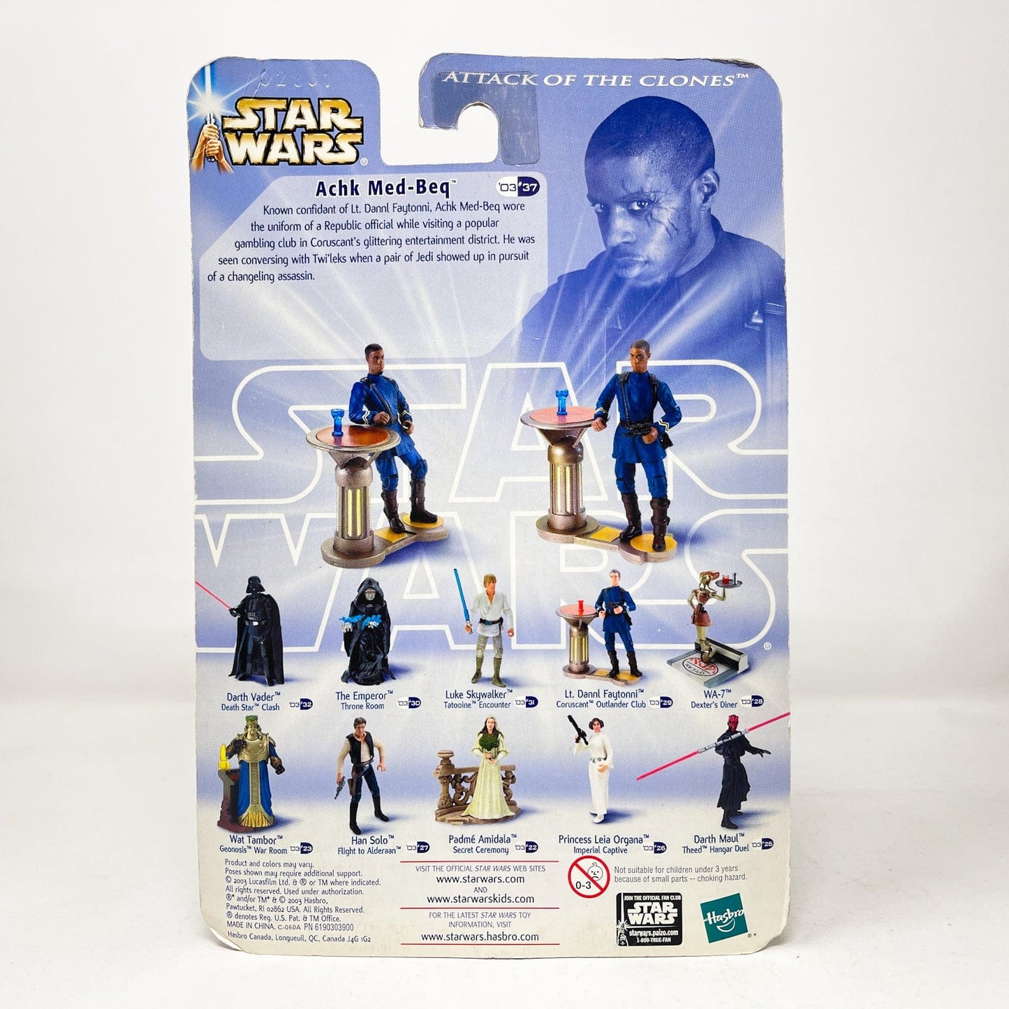 Vintage Hasbro Star Wars Mid MOC Achk Med-Beq (Coruscant Outlander Club) #03-37 - Hasbro SAGA Series 3.75"