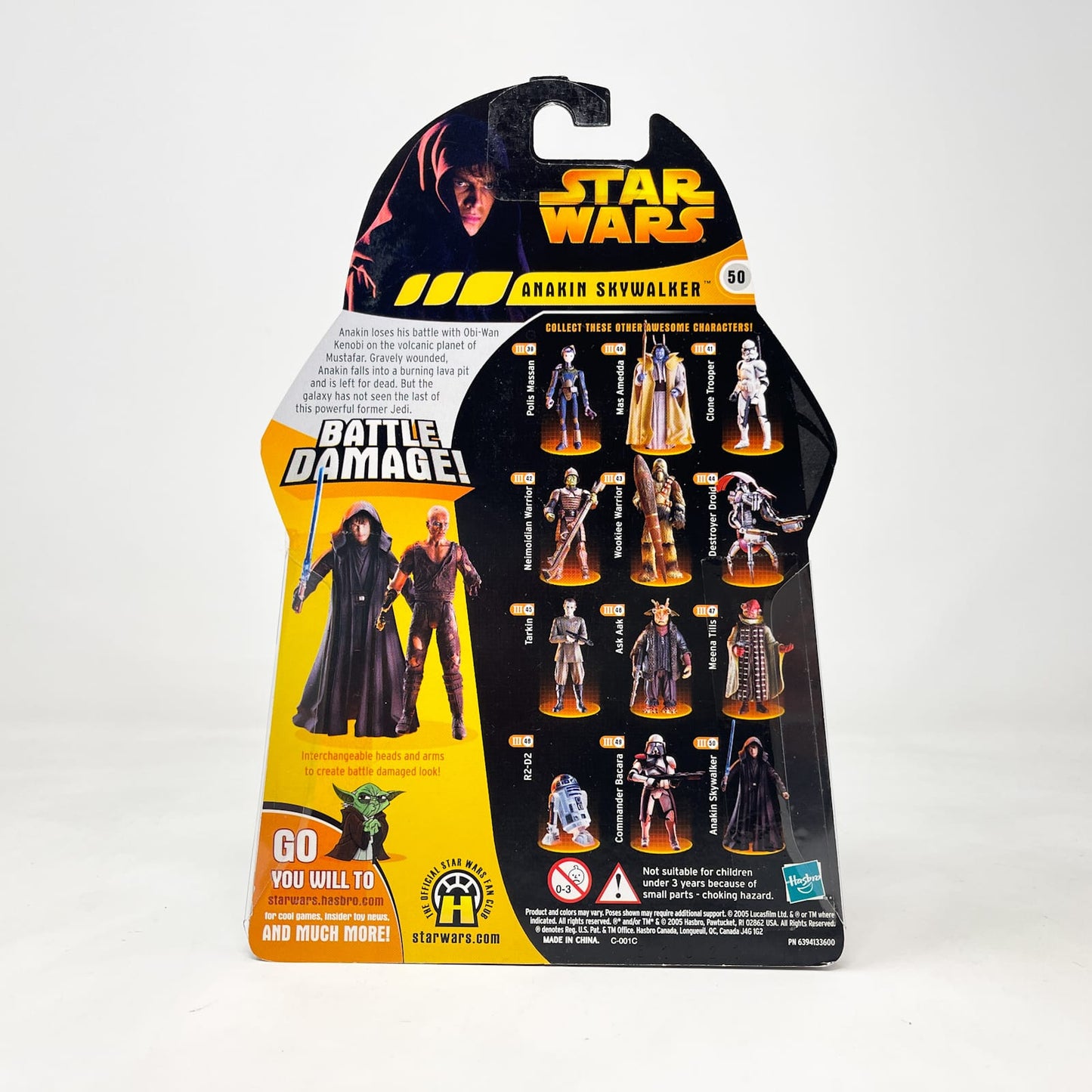 Vintage Hasbro Star Wars Mid MOC Anakin Skywalker (Battle Damage) #50 - Hasbro ROTS 2005