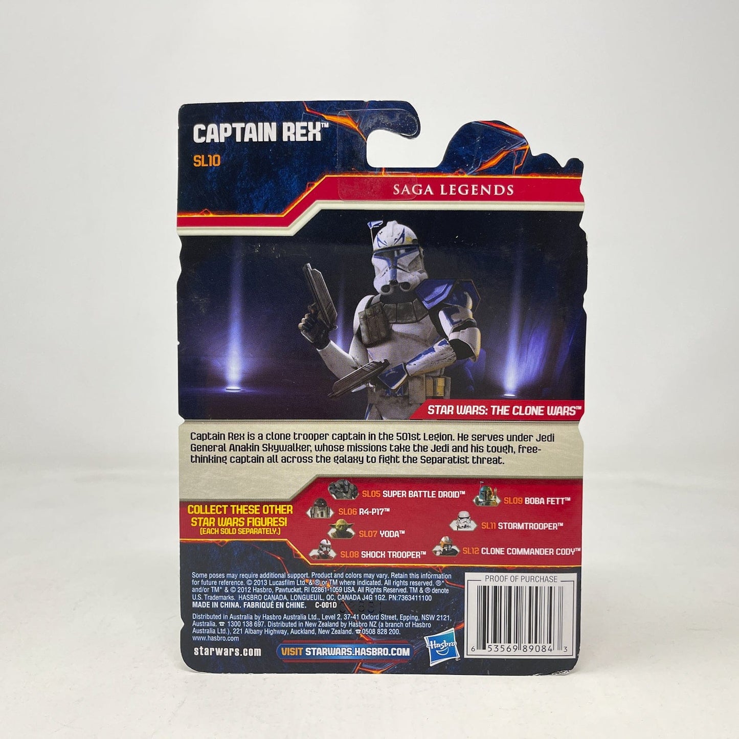 Vintage Hasbro Star Wars Mid MOC Captain Rex SL10 - Hasbro Saga Legends 3.75