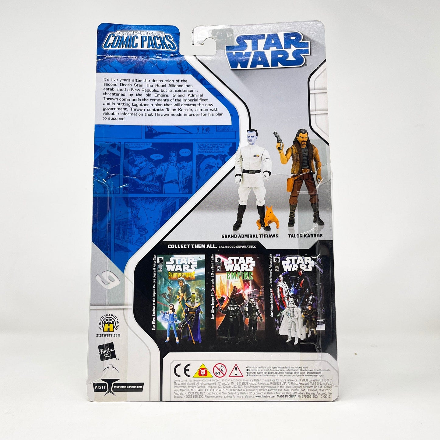 Vintage Hasbro Star Wars Mid MOC Comic Pack #9 Grand Admiral Thrawn and Talon Karrde - Hasbro Star Wars Darkhorse Comic Action Figure 2-Pack