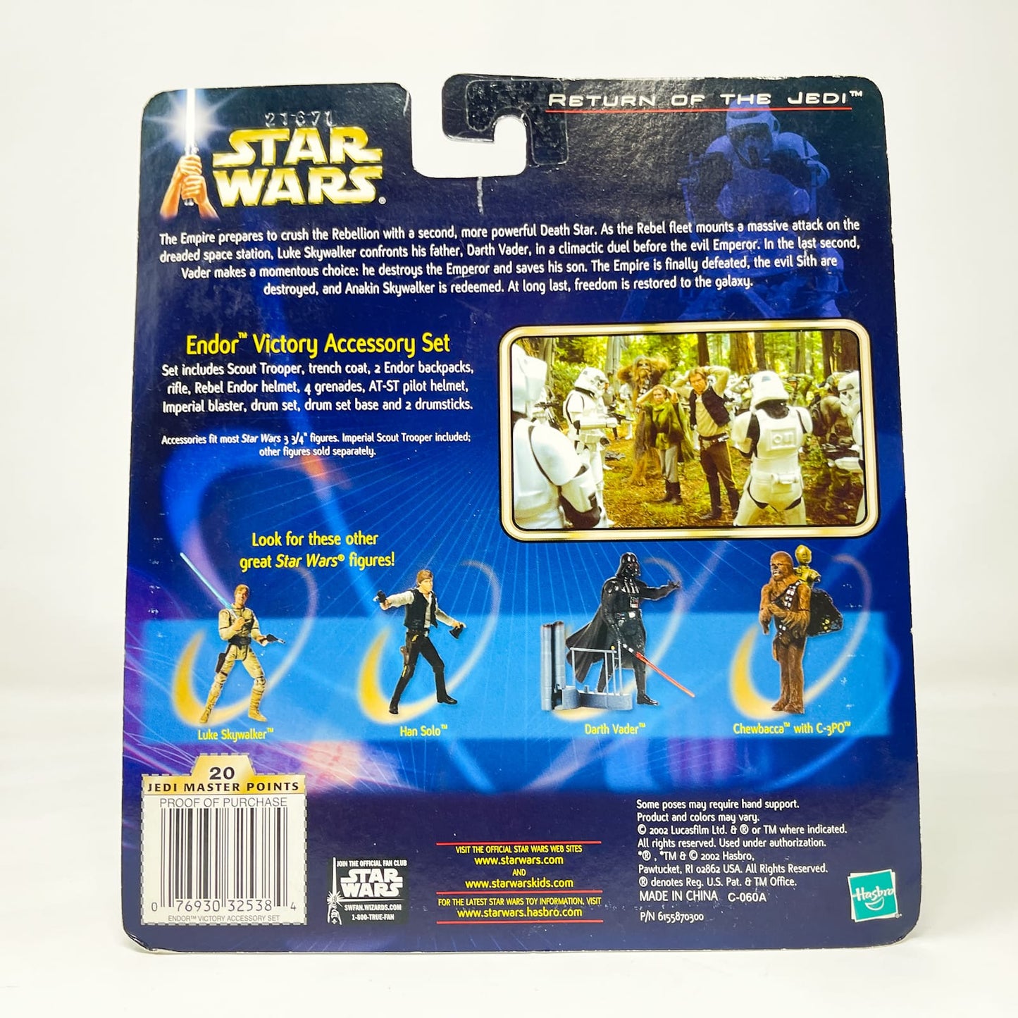 Vintage Hasbro Star Wars Mid MOC Endor Victory Accessory Set w/ Scout Trooper Deluxe - Hasbro SAGA Series 3.75" (2002)