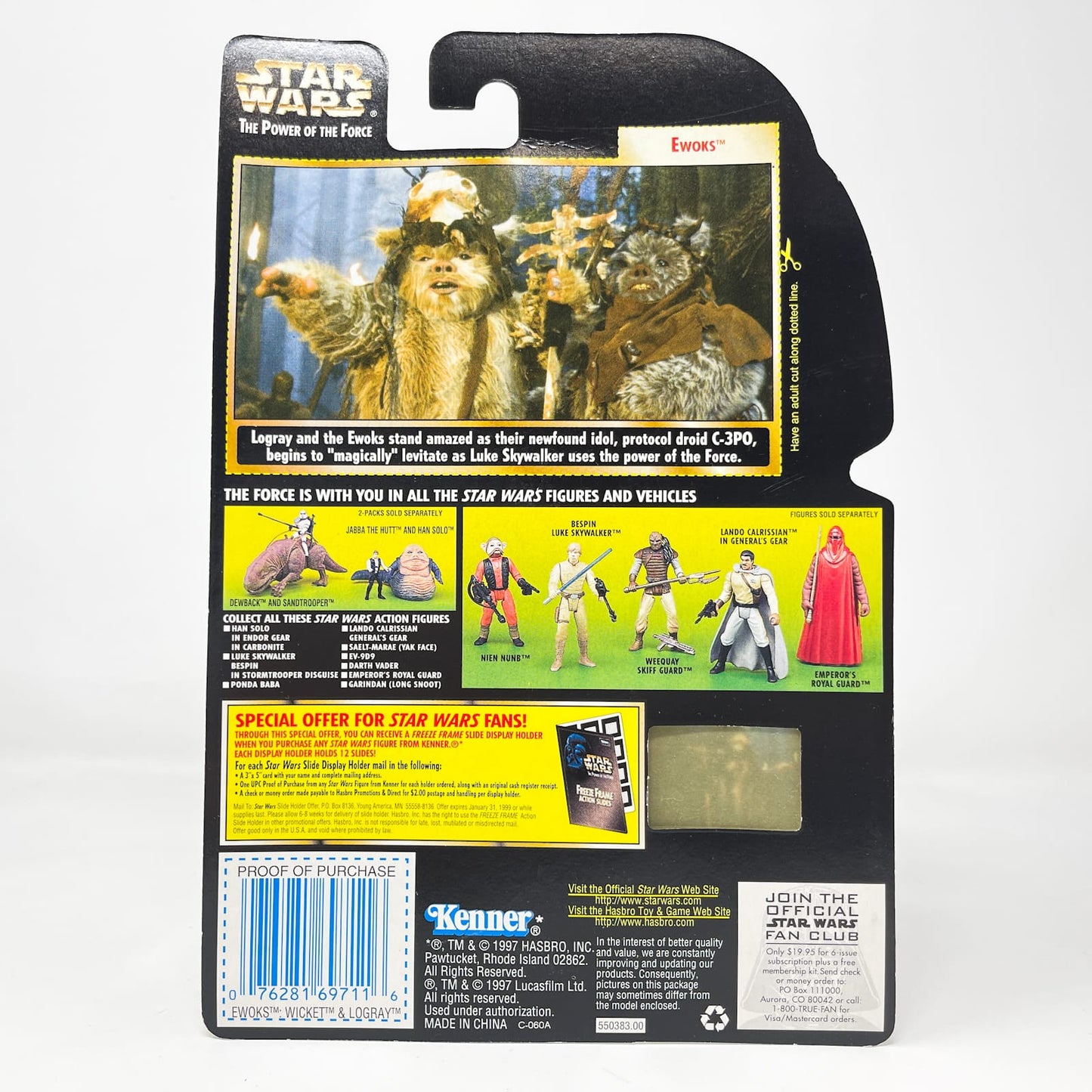 Vintage Hasbro Star Wars Mid MOC Ewoks: Wicket & Logray (with Staff, Medicine Pouch, and Spear) – Hasbro Star Wars Power of the Force (1998)