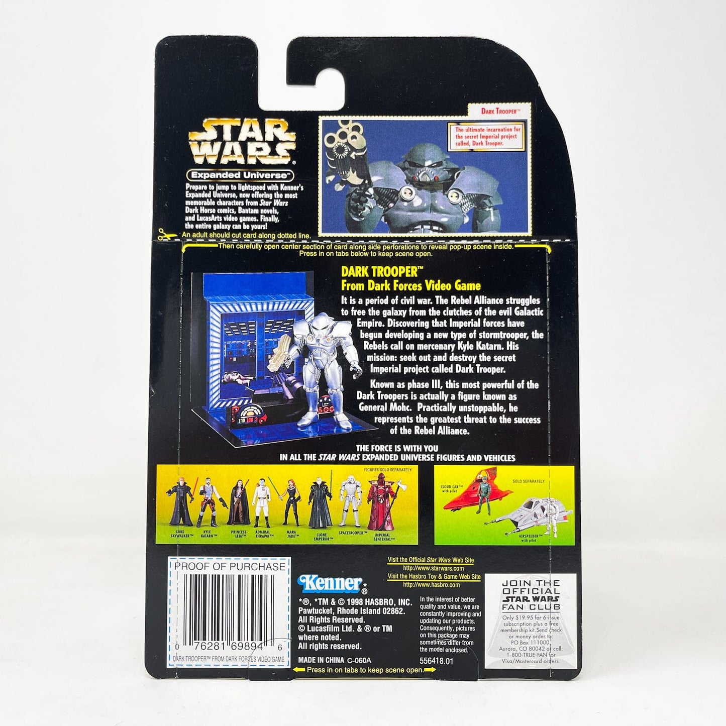 Vintage Hasbro Star Wars Mid MOC Expanded Universe Dark Trooper - Hasbro Power of the Force 2