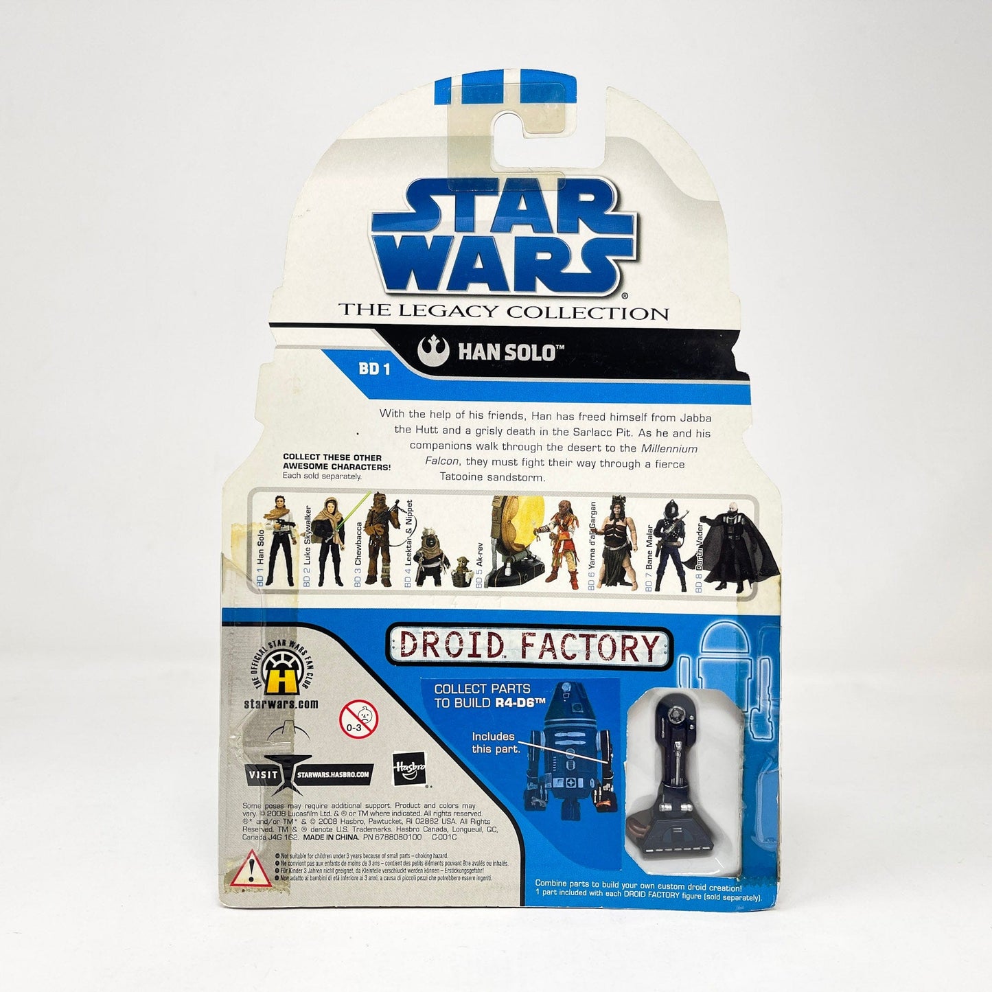 Vintage Hasbro Star Wars Mid MOC Han Solo (BD 1) - Hasbro 2008 Legacy Collection Star Wars Action Figure
