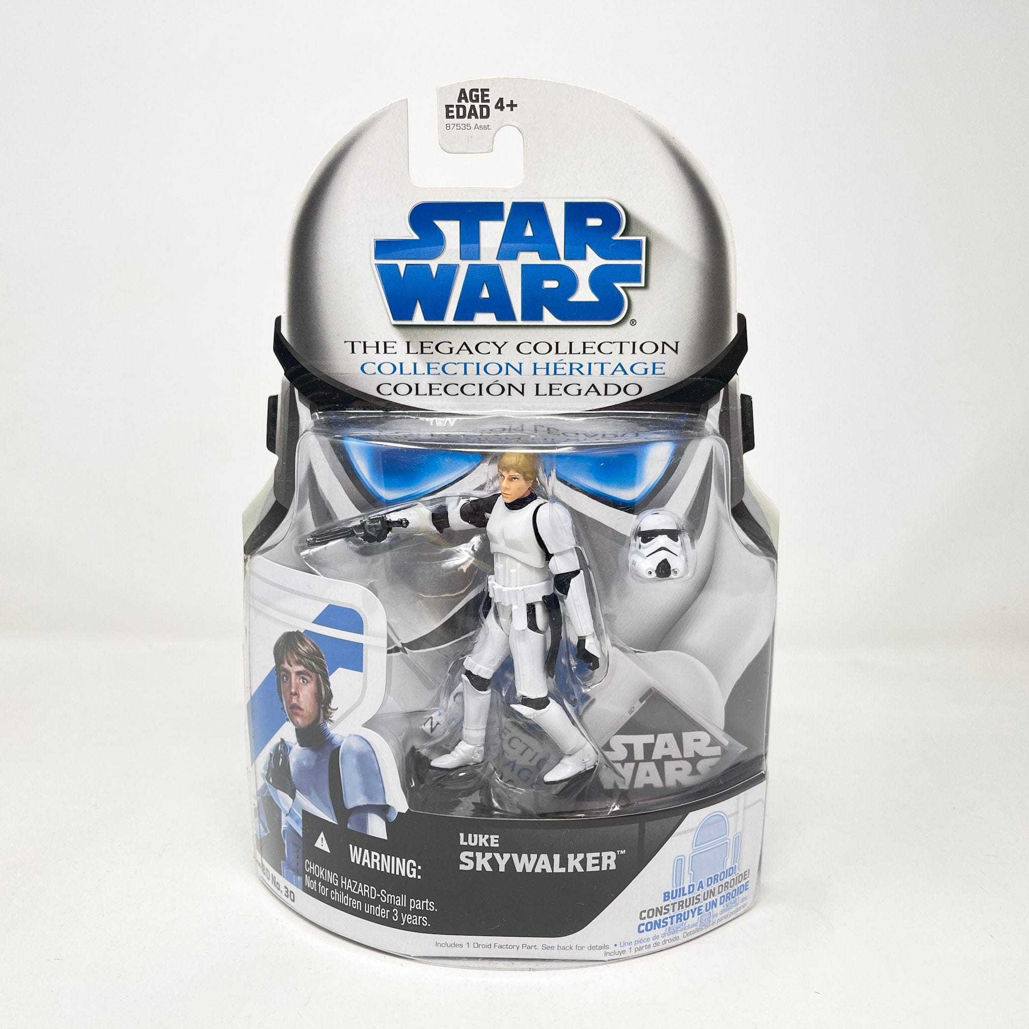 Hasbro Star Wars Legacy 2009 – Luke Skywalker In Armatura Da Stormtrooper – Action Figure 9,5 Cm Con Moneta Build-a-Droid