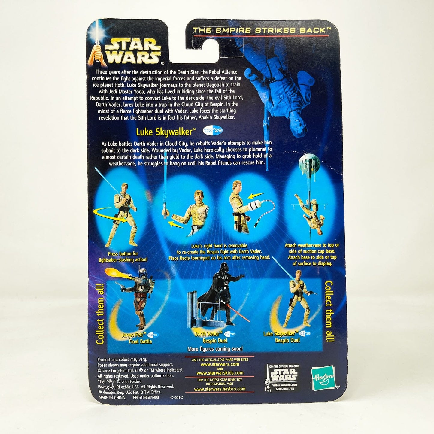 Vintage Hasbro Star Wars Mid MOC Luke Skywalker (Bespin Duel) #02-29 - Hasbro SAGA Series 3.75"