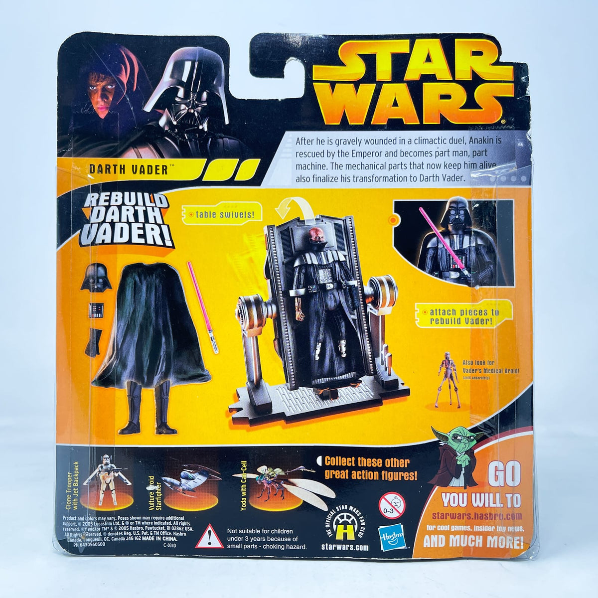 Vintage Hasbro Star Wars Mid MOC Rebuild Darth Vader 2/ Operating Table (ROTS) - Hasbro 2005 3.75" Star Wars Action Figure