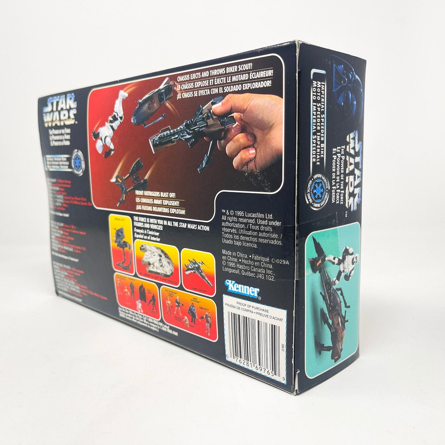 Vintage Hasbro Star Wars Mid Ships Speeder Bike w/ Biker Scout - POTF2 - Tri-Lingual Box Without Window - Sealed