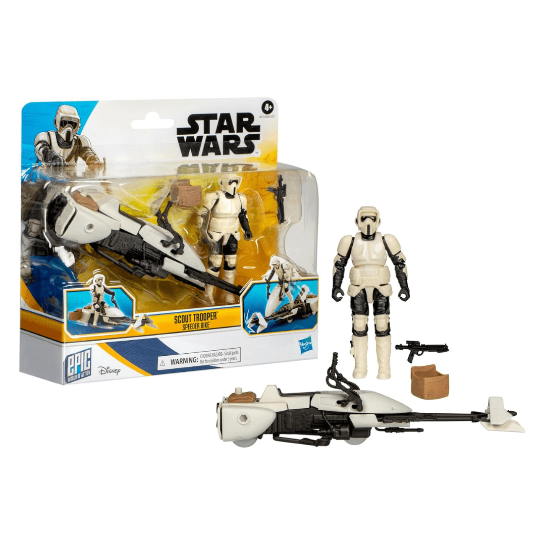 Vintage Hasbro Star Wars Modern Ships Speeder Bike & Biker Scout - Epic Hero Series Hasbro