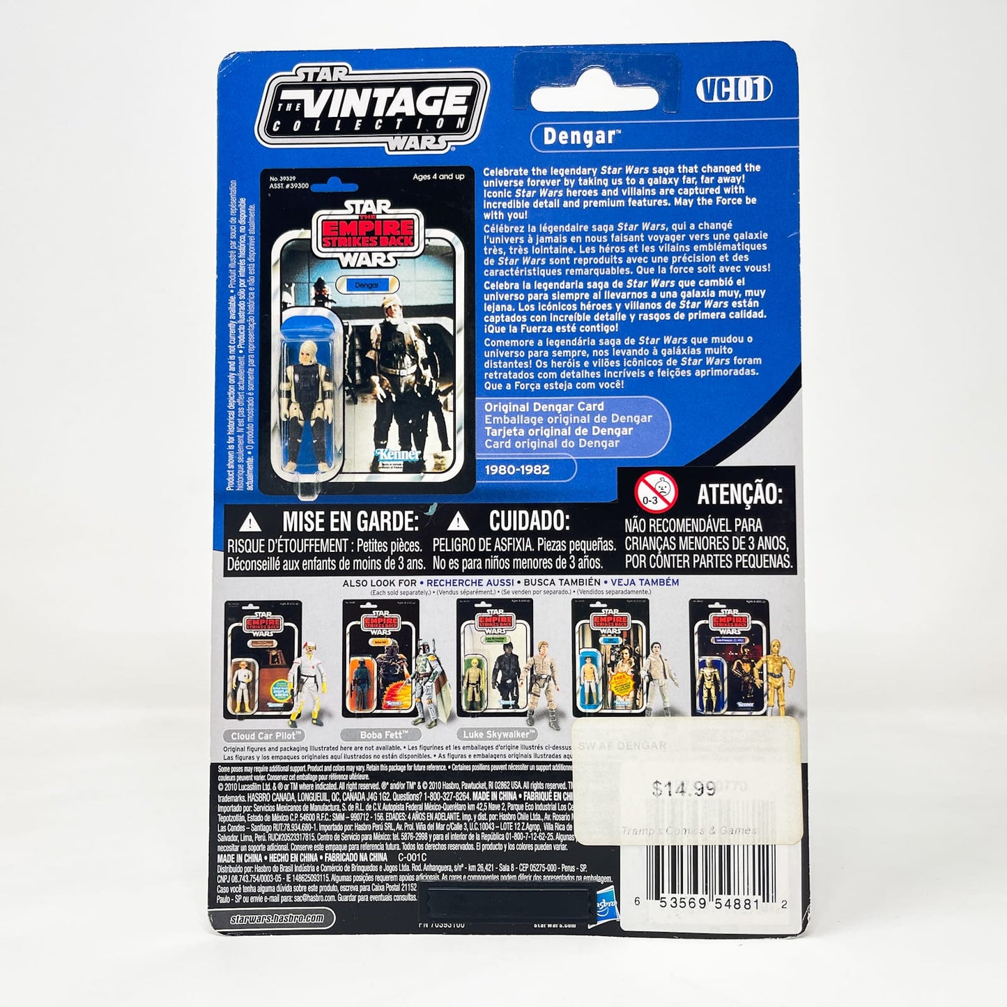 Vintage Hasbro Star Wars Vintage Collection Carded VC001 Dengar (ESB) - Canadian Offerless - Hasbro The Vintage Collection (2010)