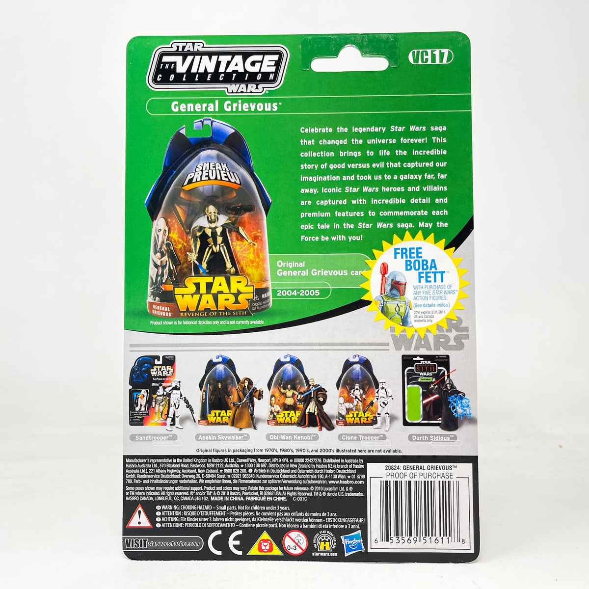 Vintage Hasbro Star Wars Vintage Collection Carded VC017 General Grievous (2010) Fett Offer - The Vintage Collection