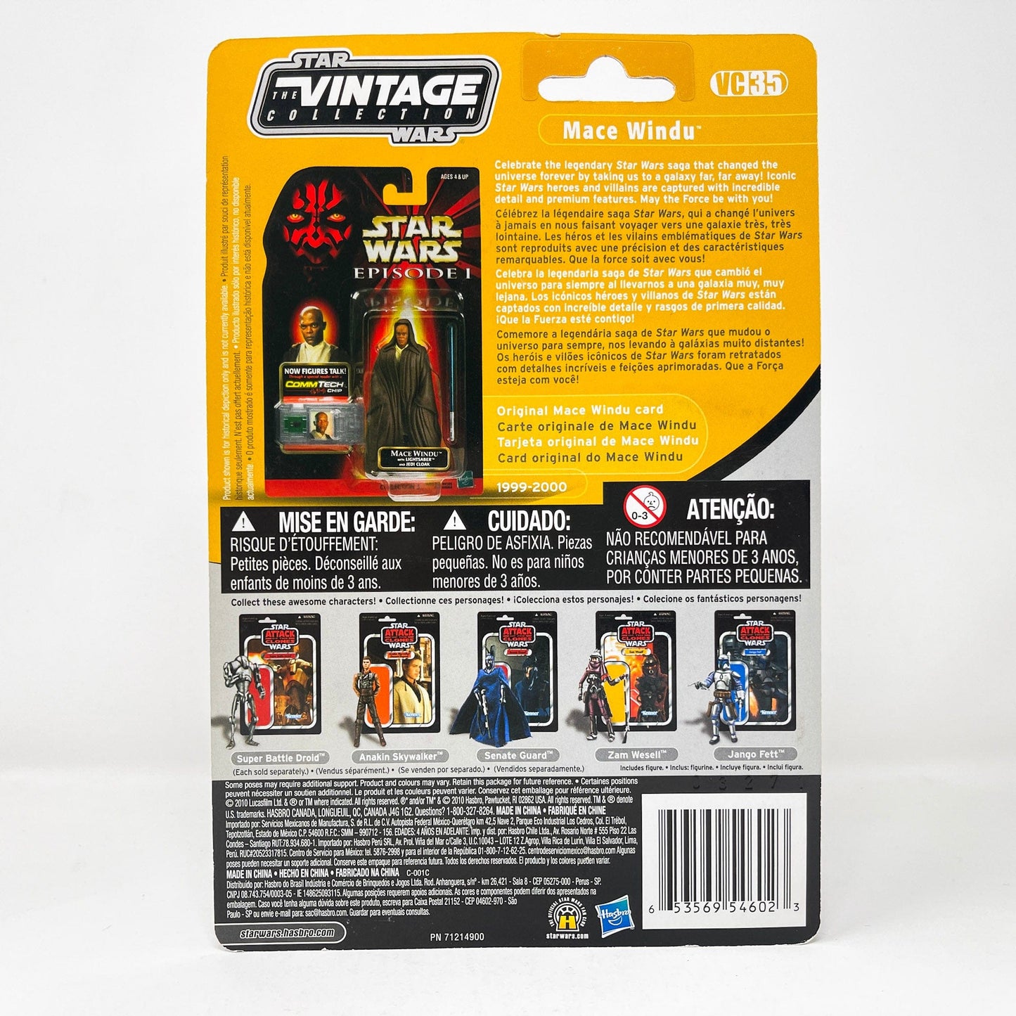 Vintage Hasbro Star Wars Vintage Collection Carded VC035 Mace Windu - AOTC (2010) Canadian Offerless - The Vintage Collection