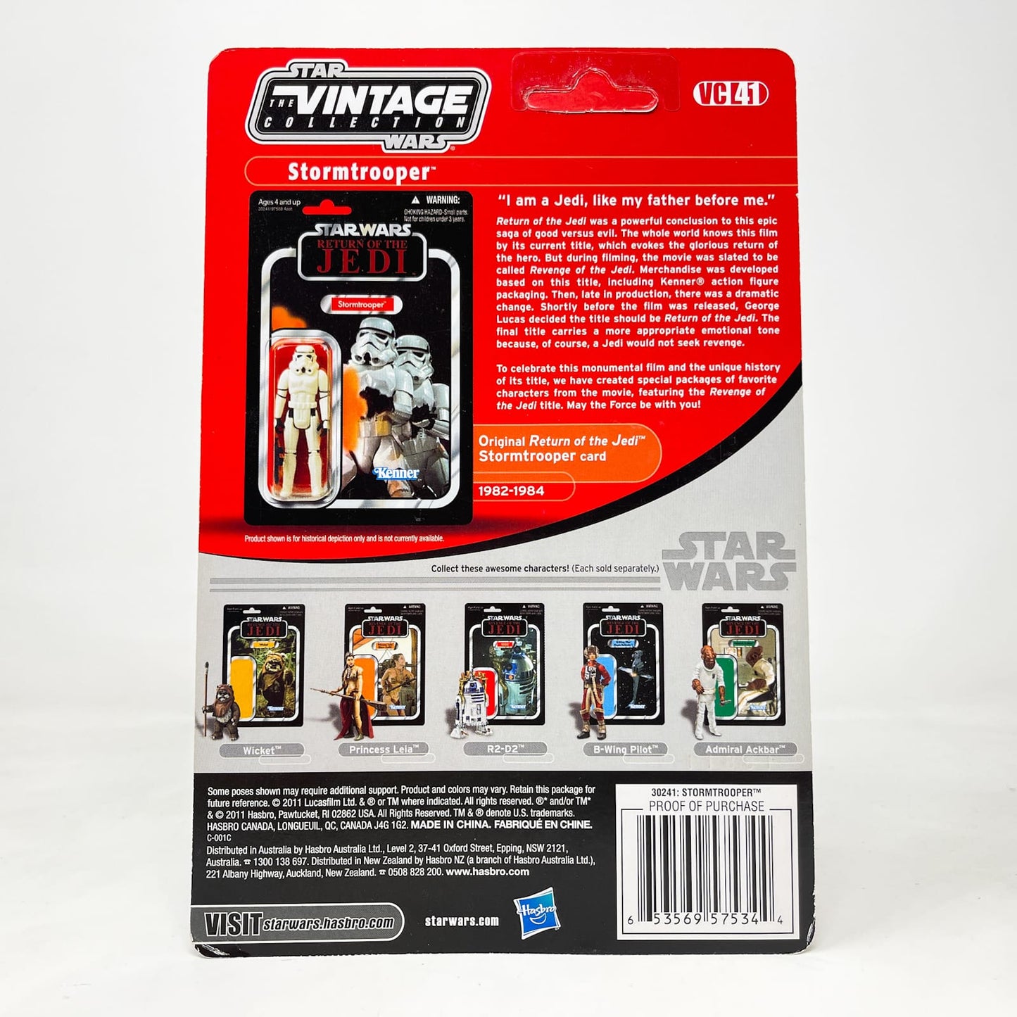 Vintage Hasbro Star Wars Vintage Collection Carded VC041 Stormtrooper (ROTJ) - The Vintage Collection (2011)