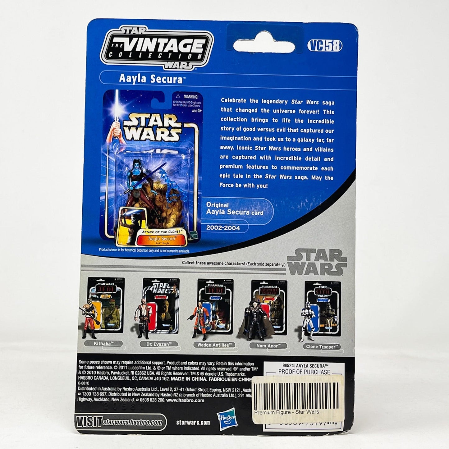 Vintage Hasbro Star Wars Vintage Collection Carded VC058 Aayla Secura - ROTS (2011) - The Vintage Collection