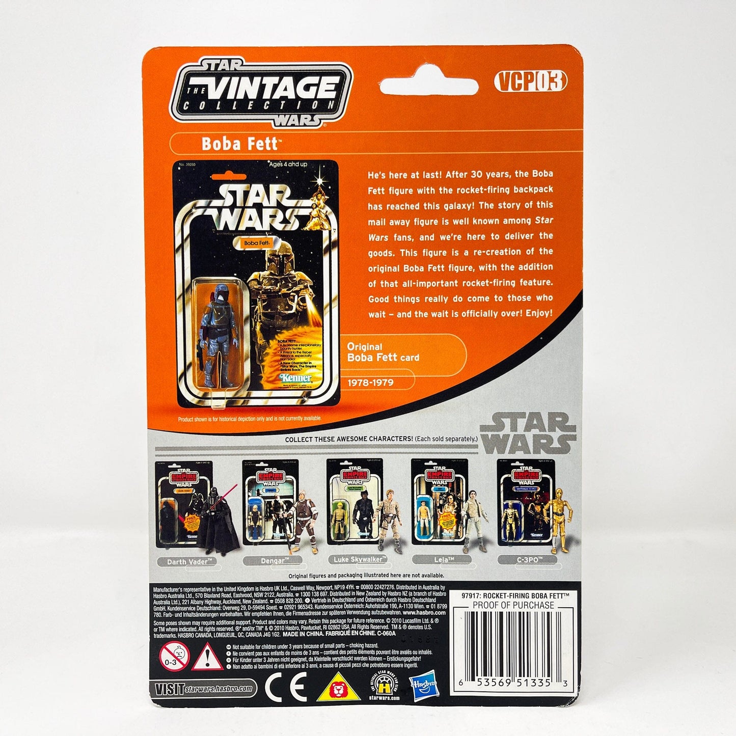 Vintage Hasbro Star Wars Vintage Collection Carded VCP03 Rocket-Firing Boba Fett - The Vintage Collection