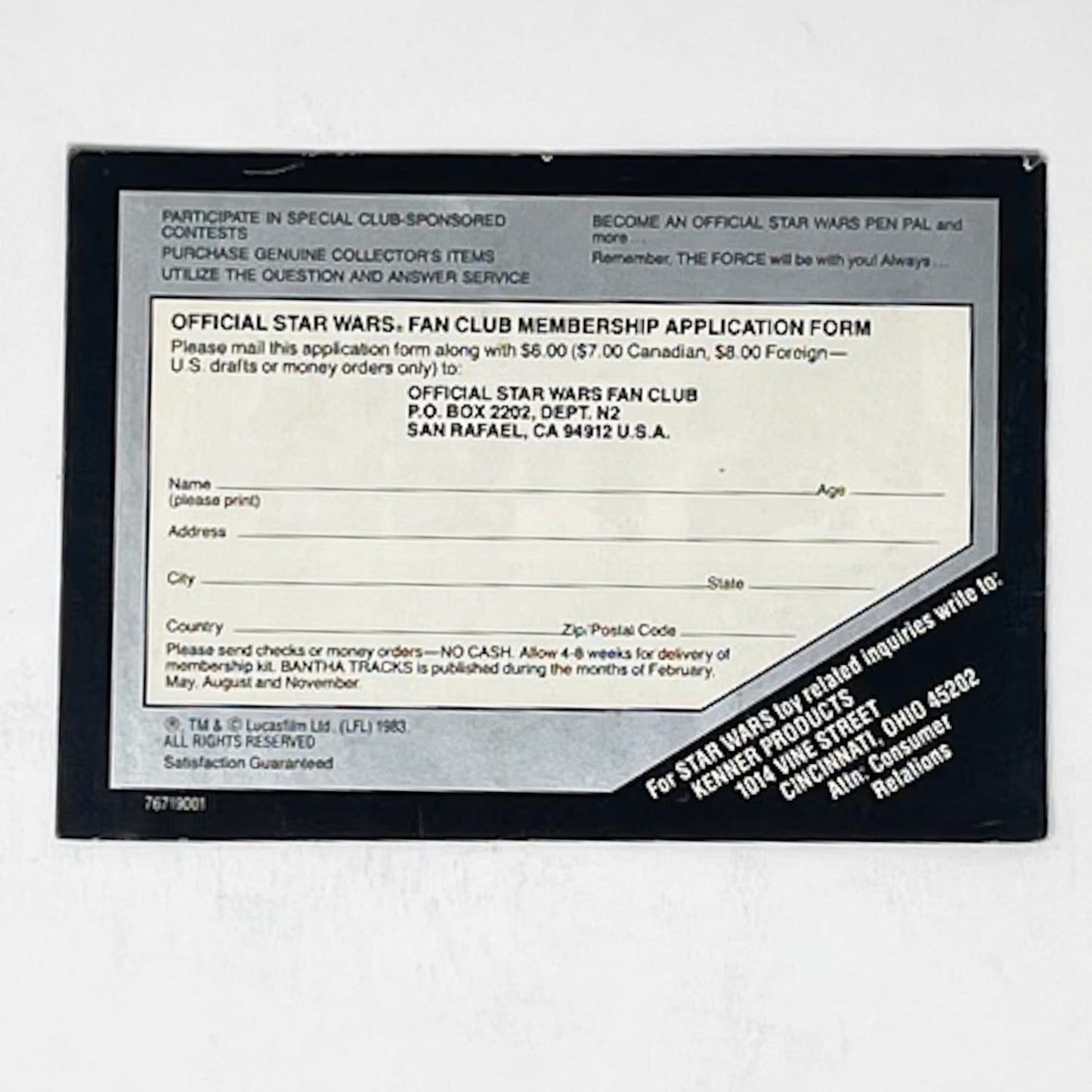 Vintage Kenner Star Wars Vintage Paper Return of the Jedi Kenner Jabba Mini-Catalog Insert (1983)