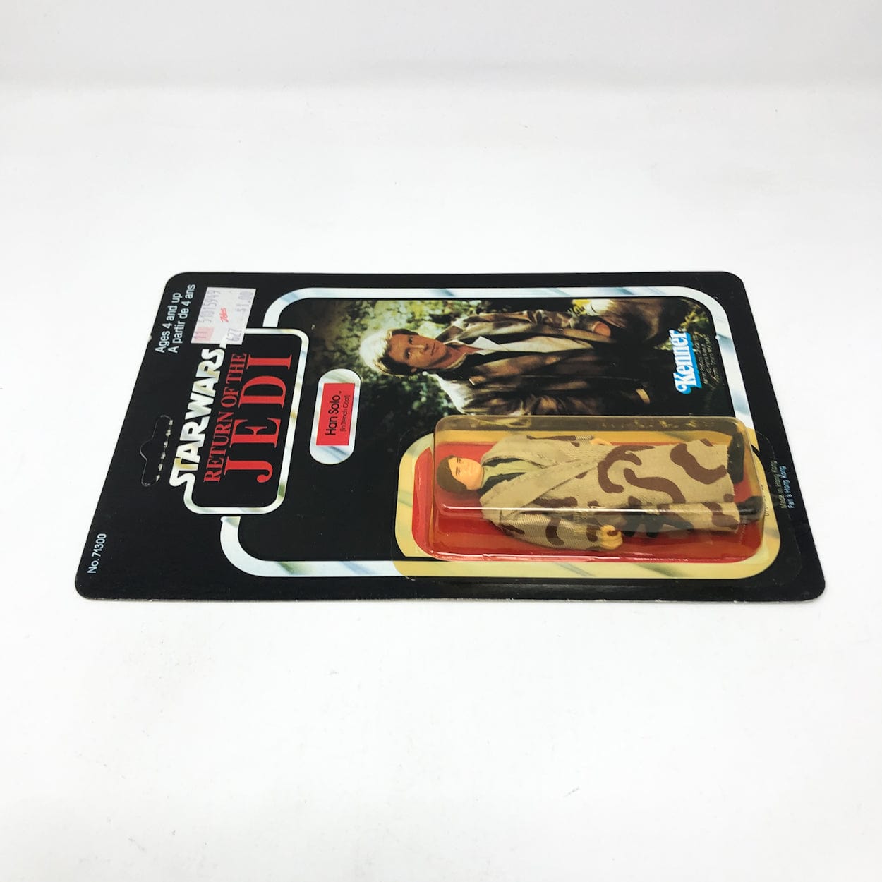 Vintage Kenner Star Wars MOC Han in Trench Coat ROTJ 77 Back Canadian - Mint on Card