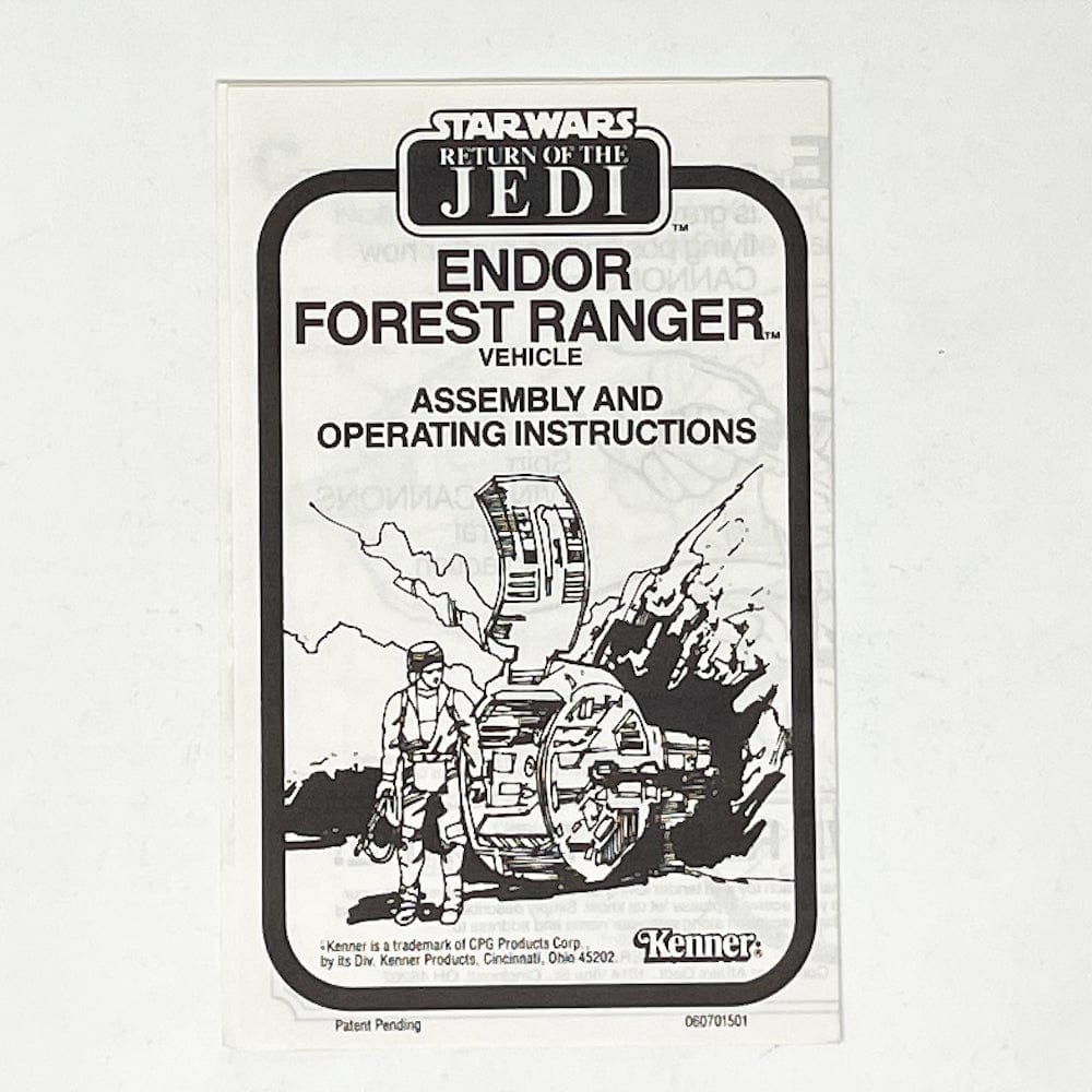 Vintage Kenner Star Wars Paper ROTJ Endor Forest Ranger Mini-Rig Instructions