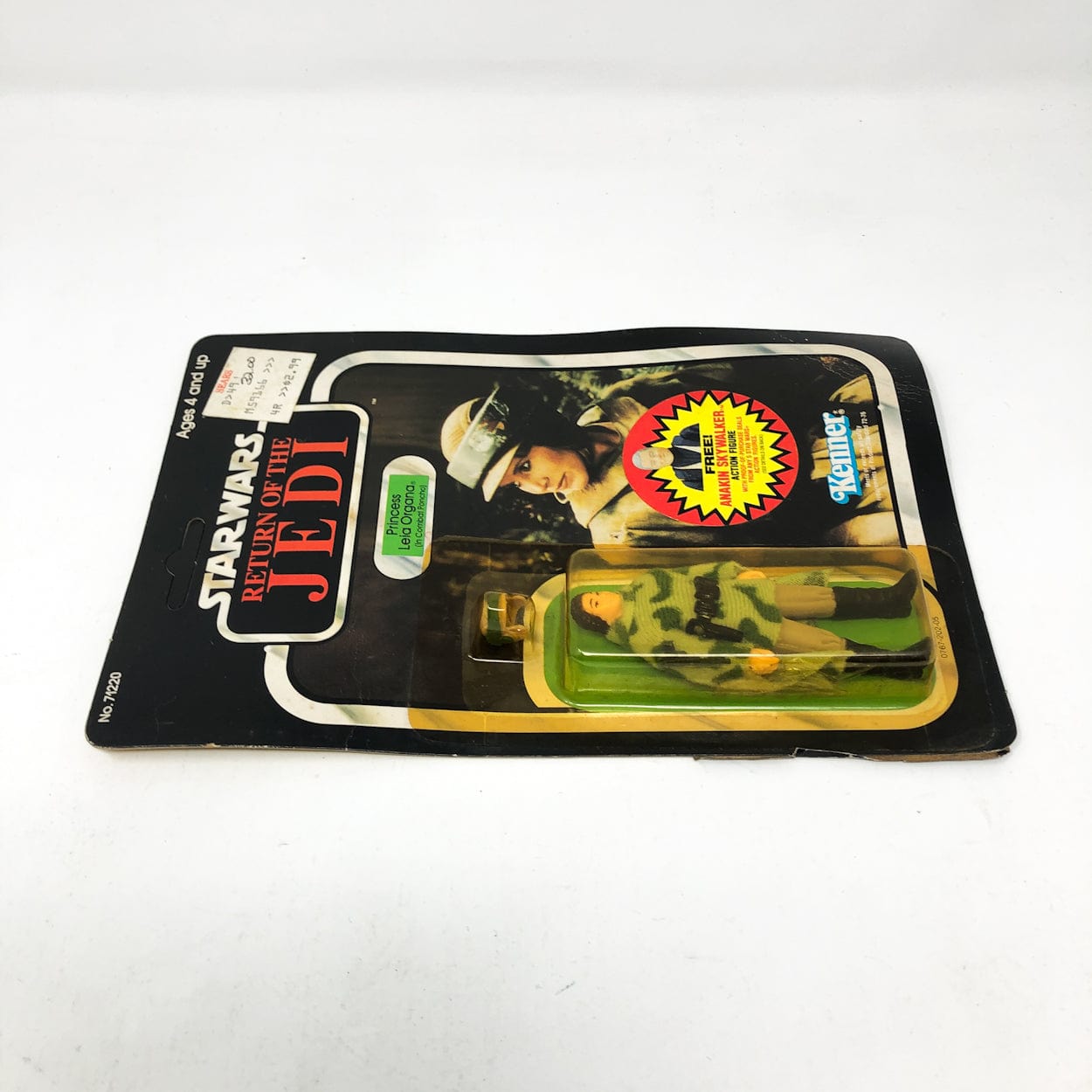 Vintage Kenner Star Wars Toy Leia in Combat Poncho ROTJ 77B - Mint on Card