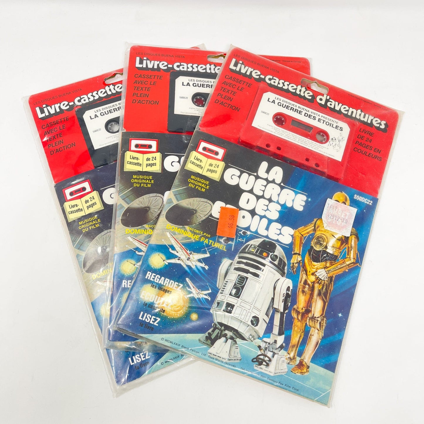 Vintage Buena Vista Star Wars Vinyl Guerre Des Etoiles Read-A-Long Book & Tape - Sealed Canadian