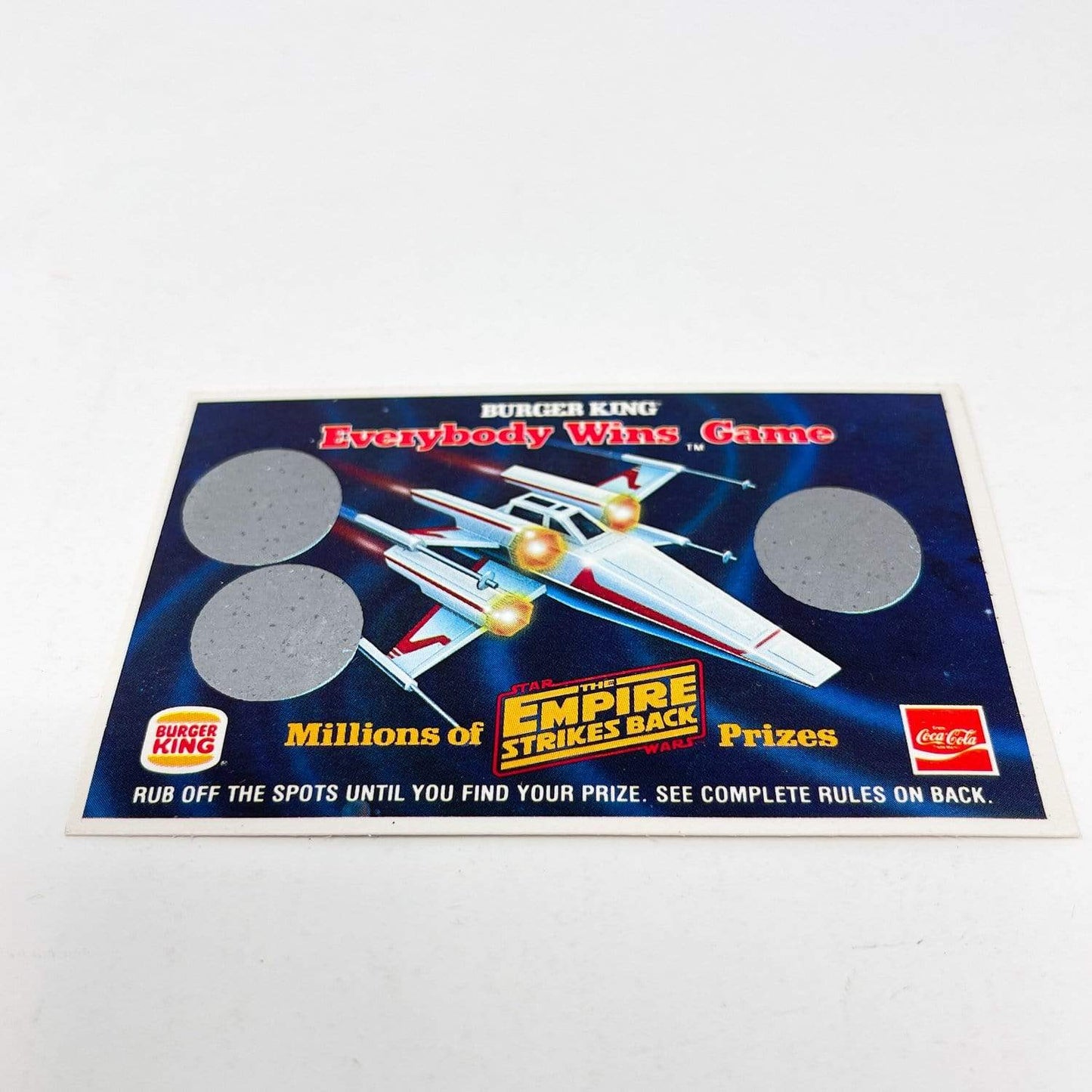 Vintage Burger King Star Wars Food Burger King Everyone Wins Scratch Cards - Unused (1981)