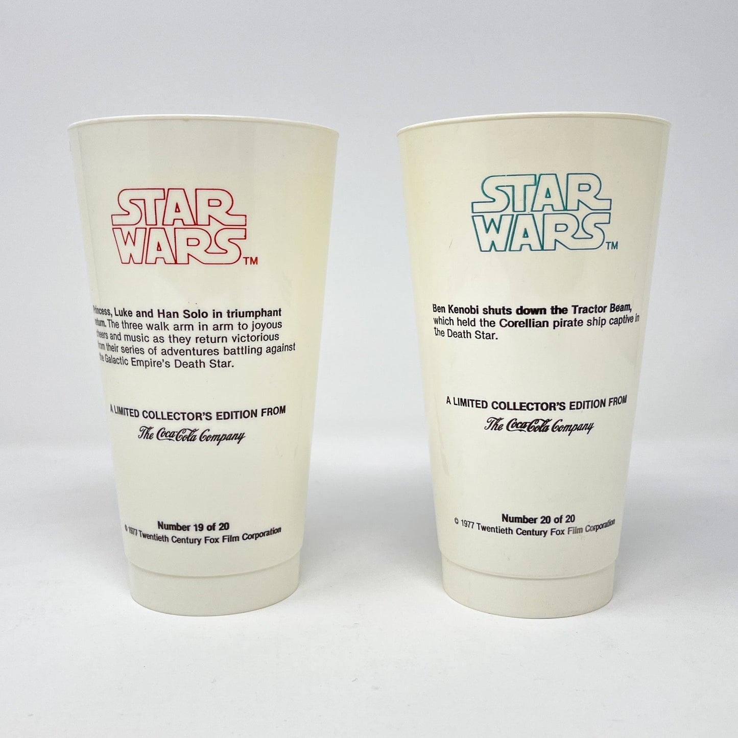 Vintage Coca-Cola Star Wars Non-Toy Koolee Star Wars Cups - Set of 20