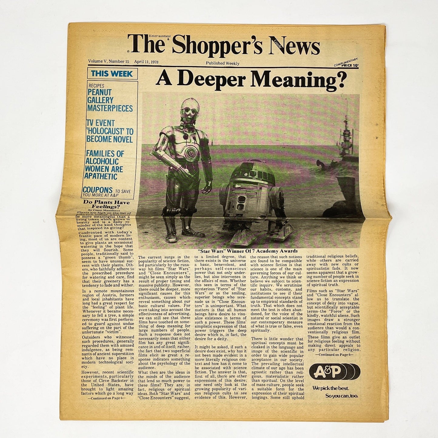 Vintage Cracked Star Wars Non-Toy The Shopper's News Paper (1978)
