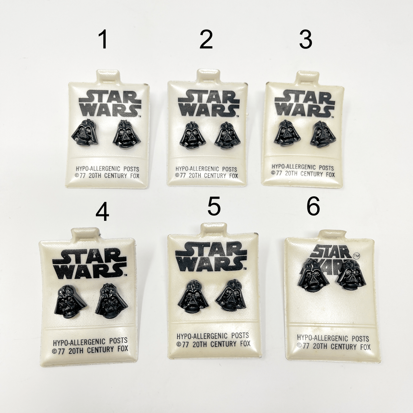 Vintage Factors Star Wars Non-Toy Darth Vader Earrings - Factors 1977