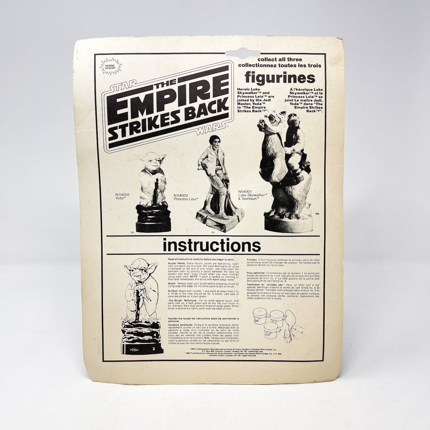 Vintage Fundimensions Star Wars Non-Toy Yoda Craft Master Paint by Numbers Figurine - Canadian (1980)