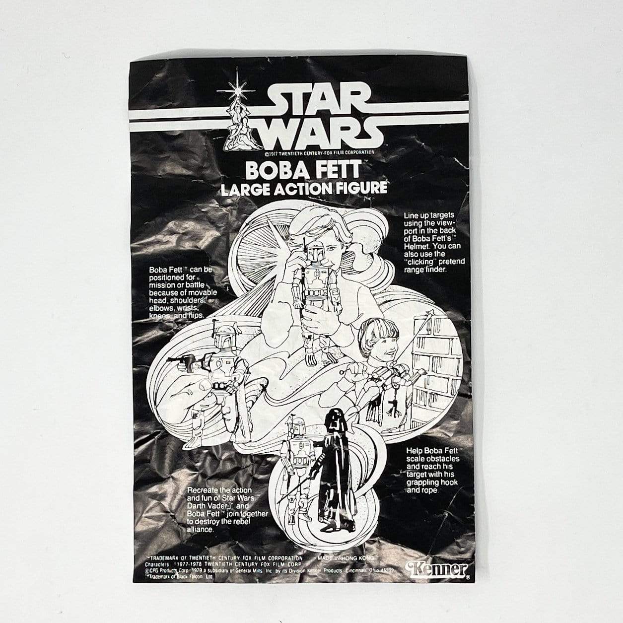 Vintage Kenner Star Wars Paper ANH Boba Fett 12 inch Insert
