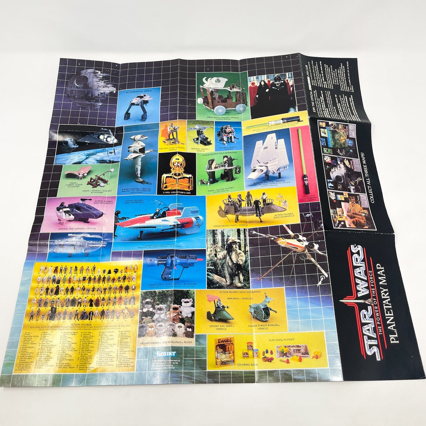 Vintage Kenner Star Wars Paper POTF Planetary Map - Tatooine (1984)