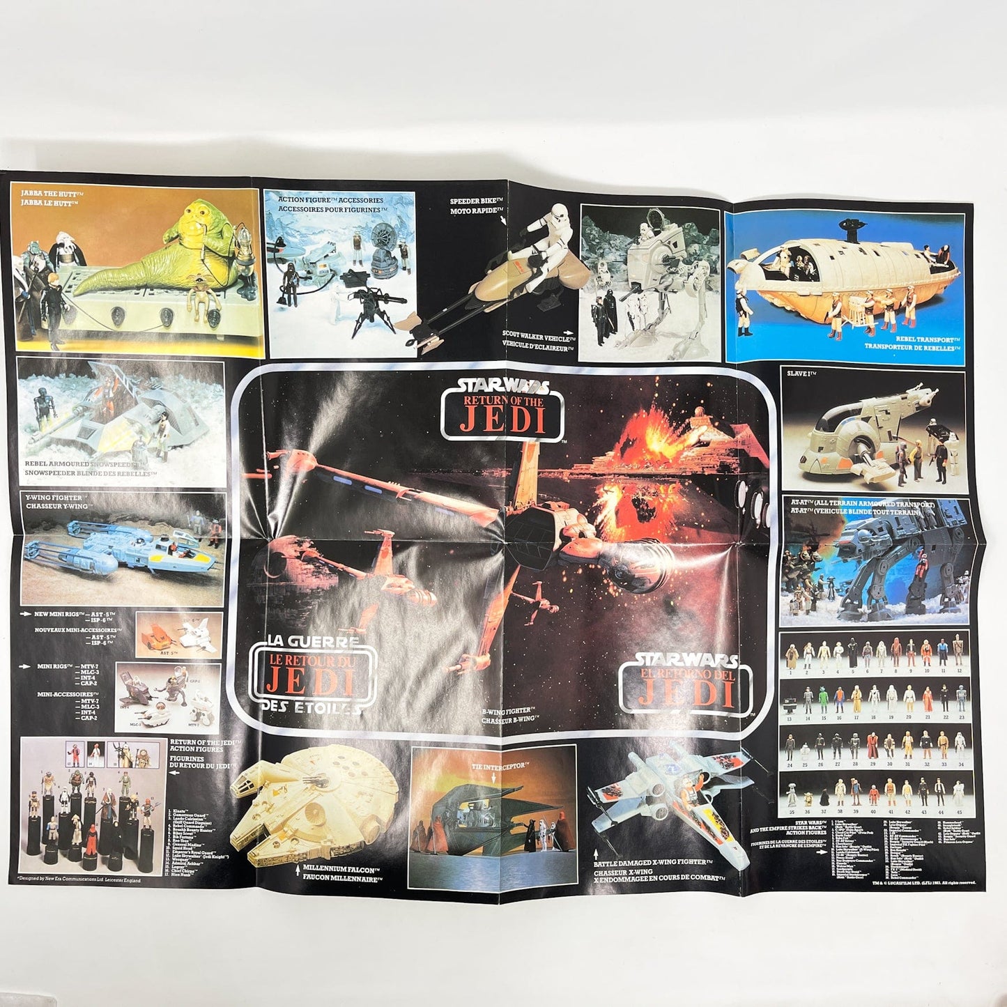 Vintage Kenner Star Wars Paper Tri-Logo Return of the Jedi Poster