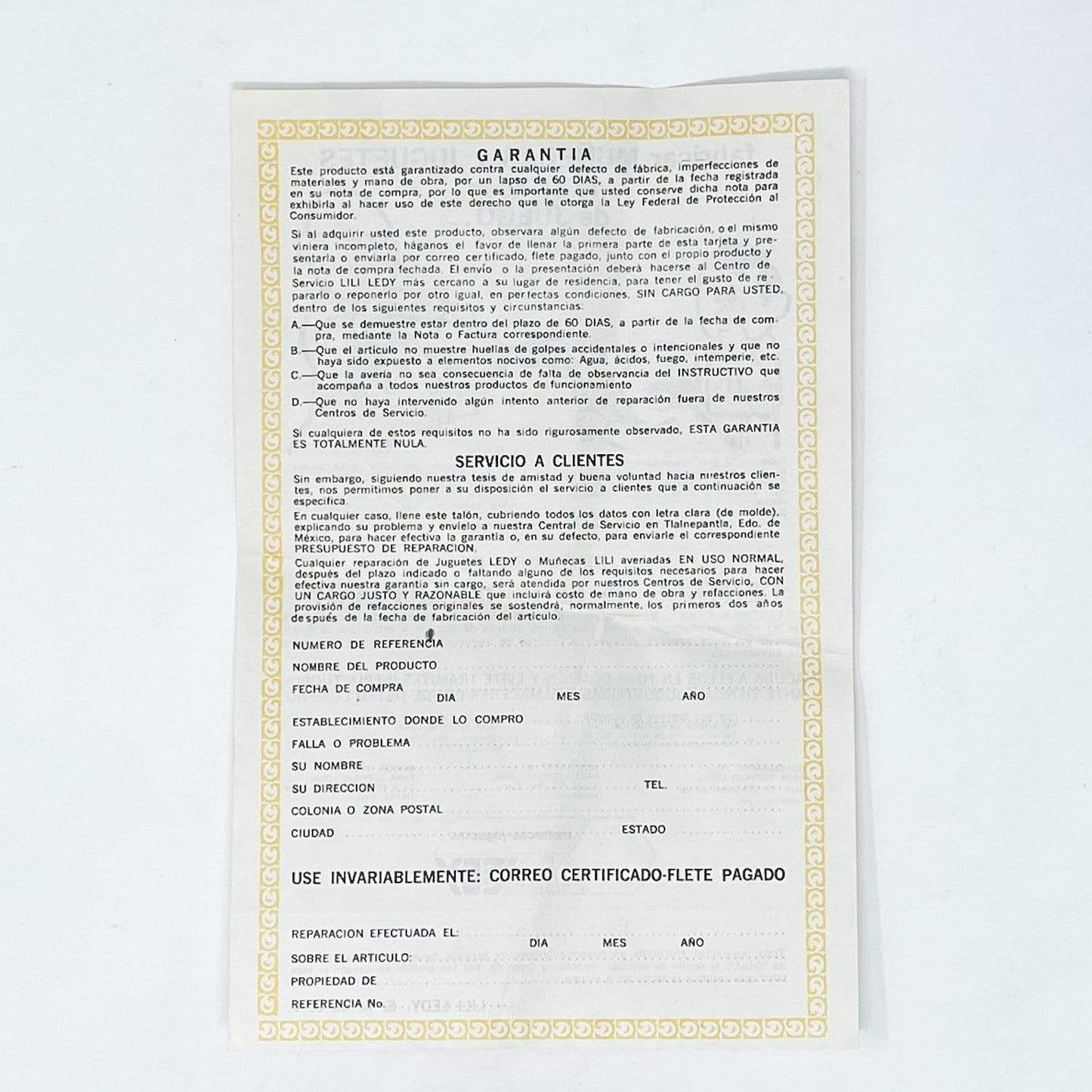 Vintage Lily Ledy Star Wars Paper Lily Ledy Warranty Paper Insert (1983)