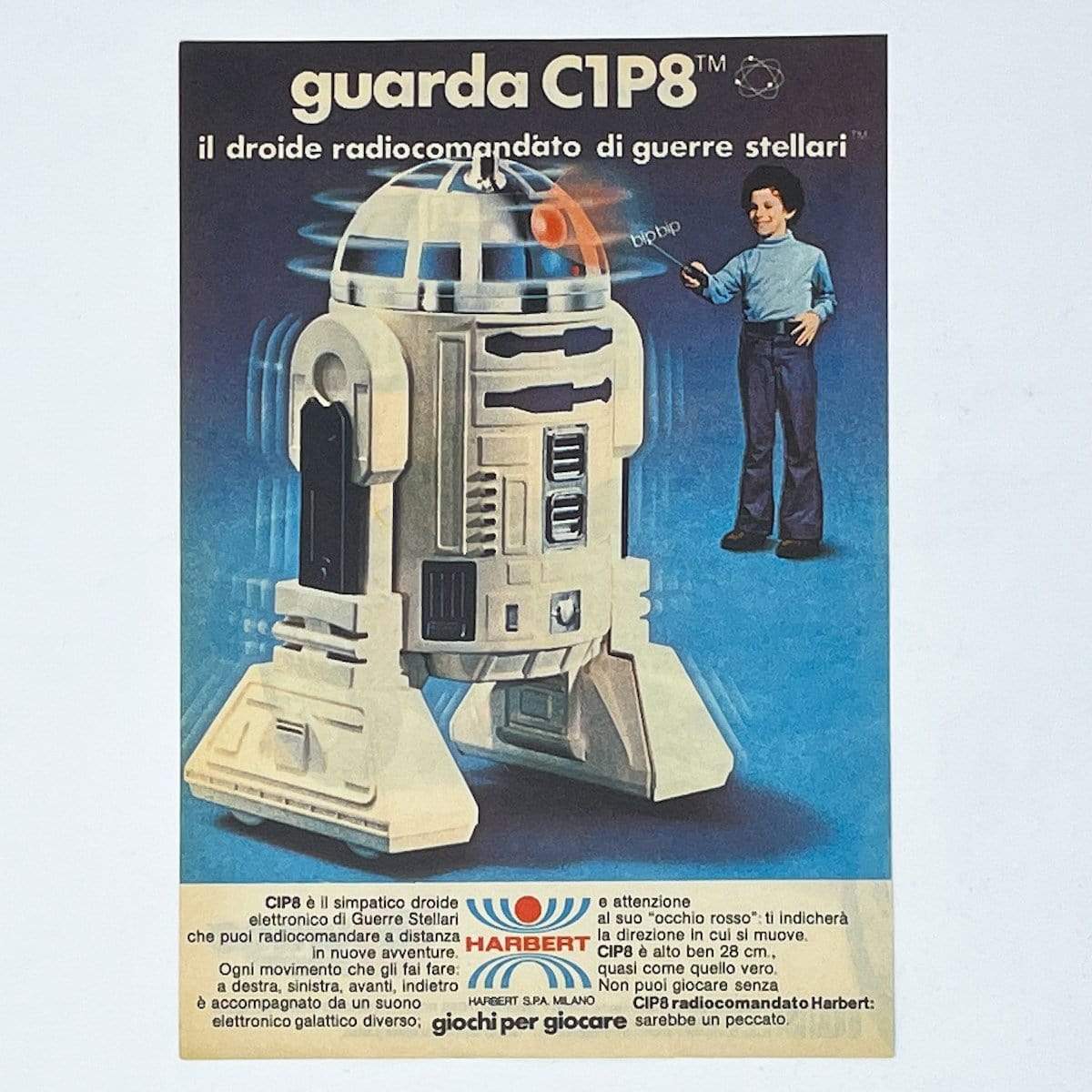 Vintage Meccano Star Wars Ads Harbert Remote Control R2-D2 Print Ad - Italy (1978)