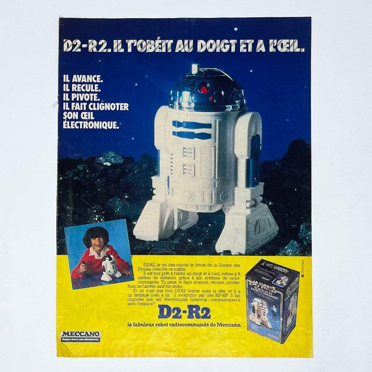 Vintage Meccano Star Wars Ads Meccano Remote Control R2-D2 Print Ad - France (1979)