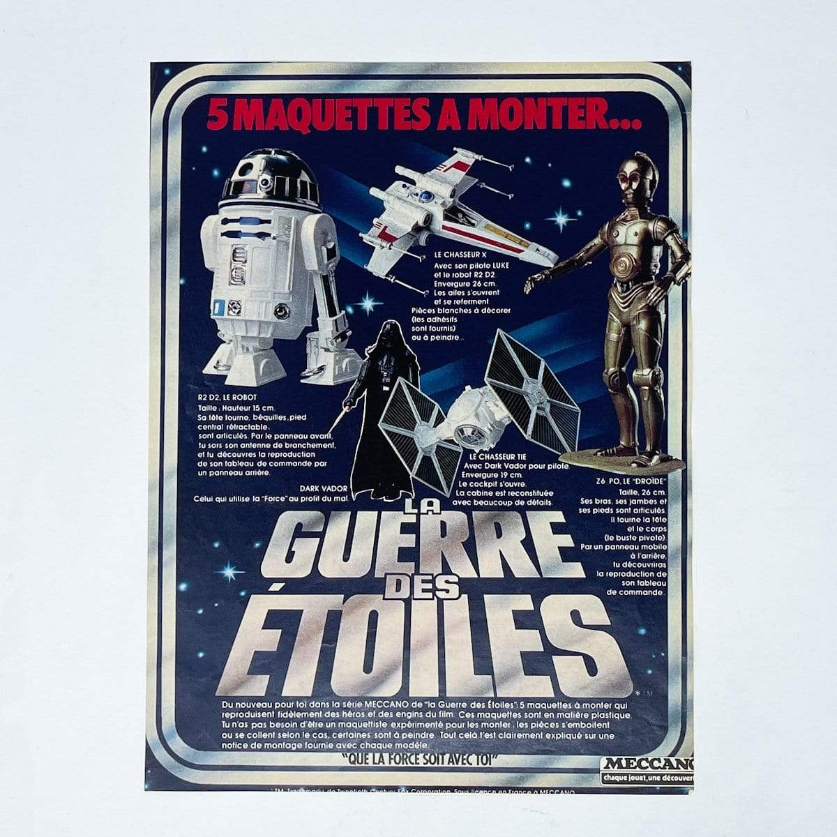 Vintage Meccano Star Wars Ads Meccano Star Wars Model Print Ad - France (1978)
