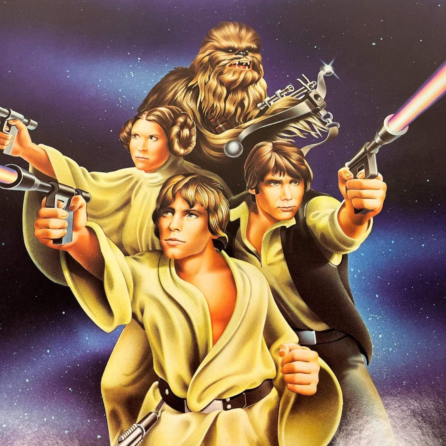 Vintage Proctor & Gamble Star Wars Ads Luke, Leia, Han & Chewie - Overstock Dawn Promotional Poster (1978)