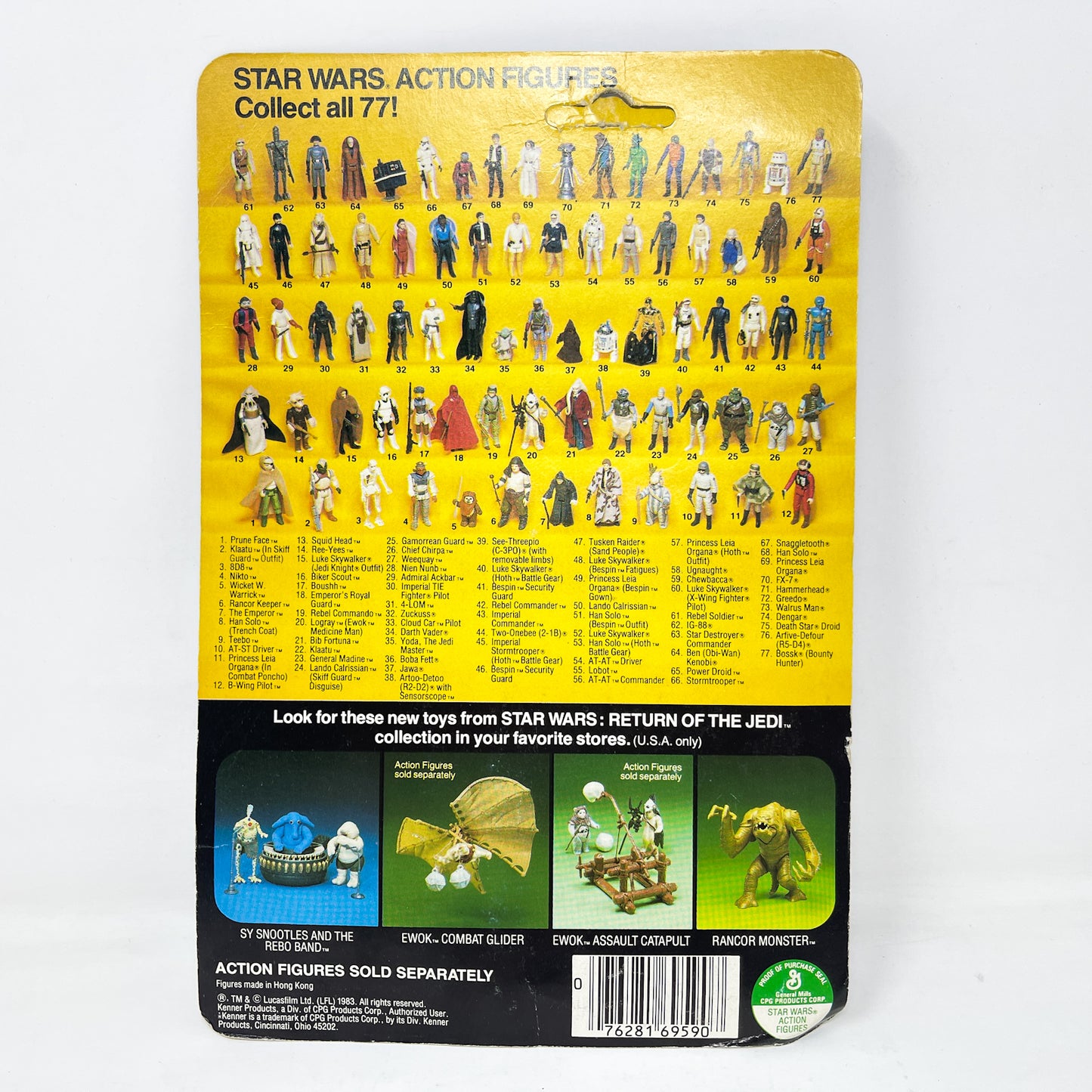 Rancor Keeper ROTJ 77A-back - Mint on Card - Vintage Kenner (1983)