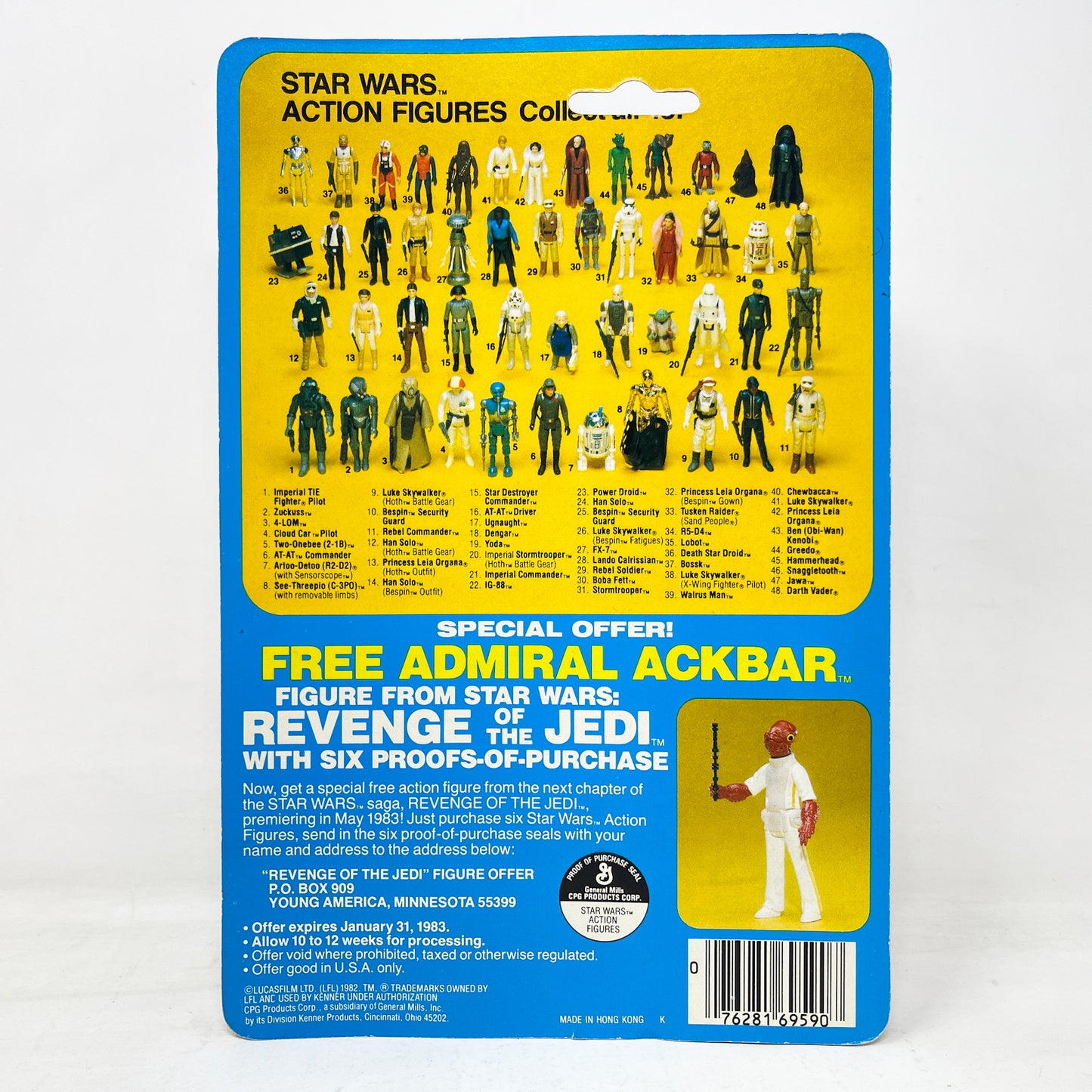 AT-AT Driver ESB 48C-back - Mint on Card - Vintage Kenner (1980)