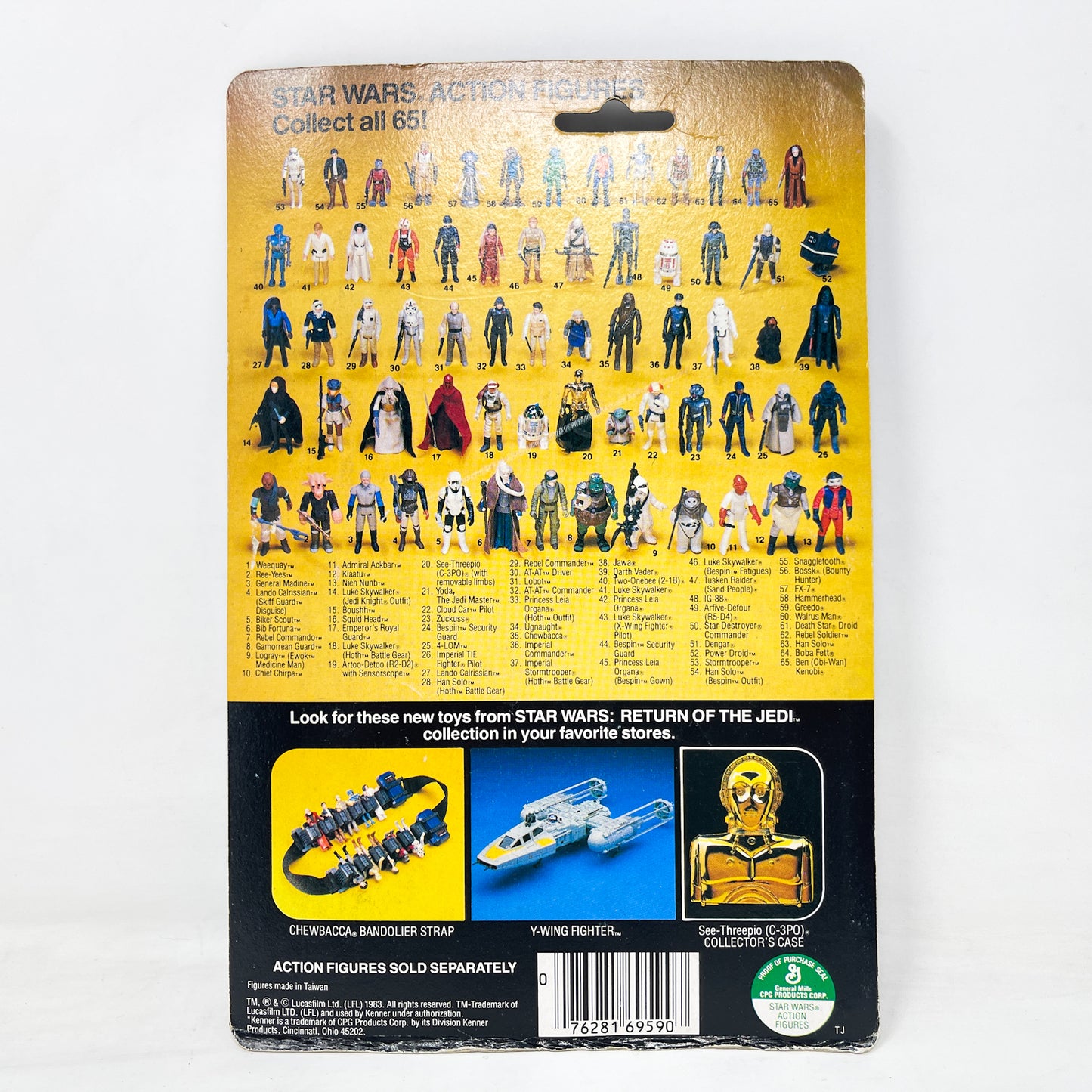 Luke Skywalker Jedi Kinight 65B Back - Mint on Card - Vintage Kenner (1983)