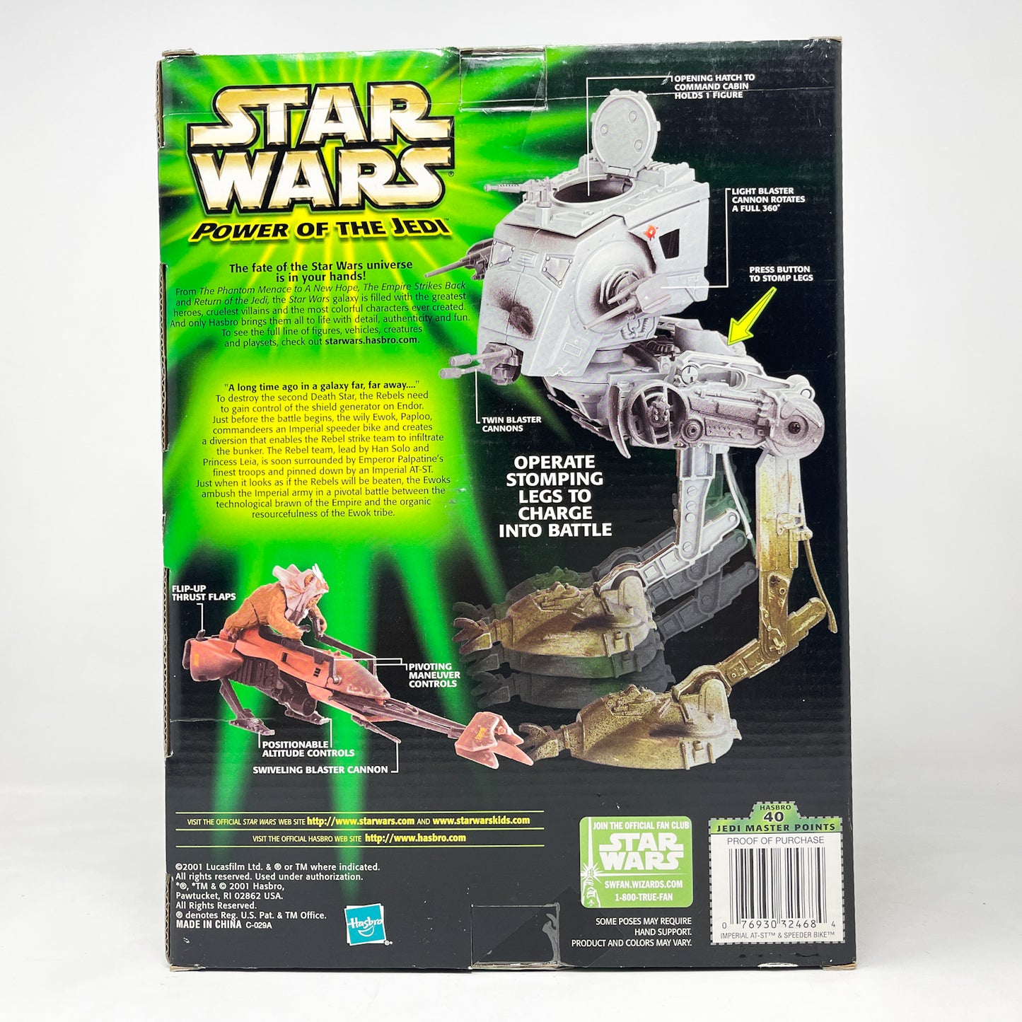 Imperial AT-ST and Speeder Bike – Hasbro Star Wars Power of the Jedi POTJ (2001)