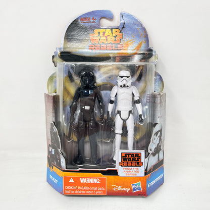 TIE Pilot & Stormtrooper MS17 - Hasbro 2015 Rebels Mission Series 3.75" Star Wars Action Figure 2 Pack