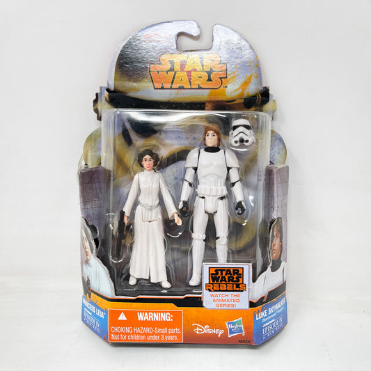 Princess Leia & Luke Skywalker (Stormtrooper Disguise) MS20 - Hasbro 2015 Rebels Mission Series 3.75" Star Wars Action Figure 2 Pack