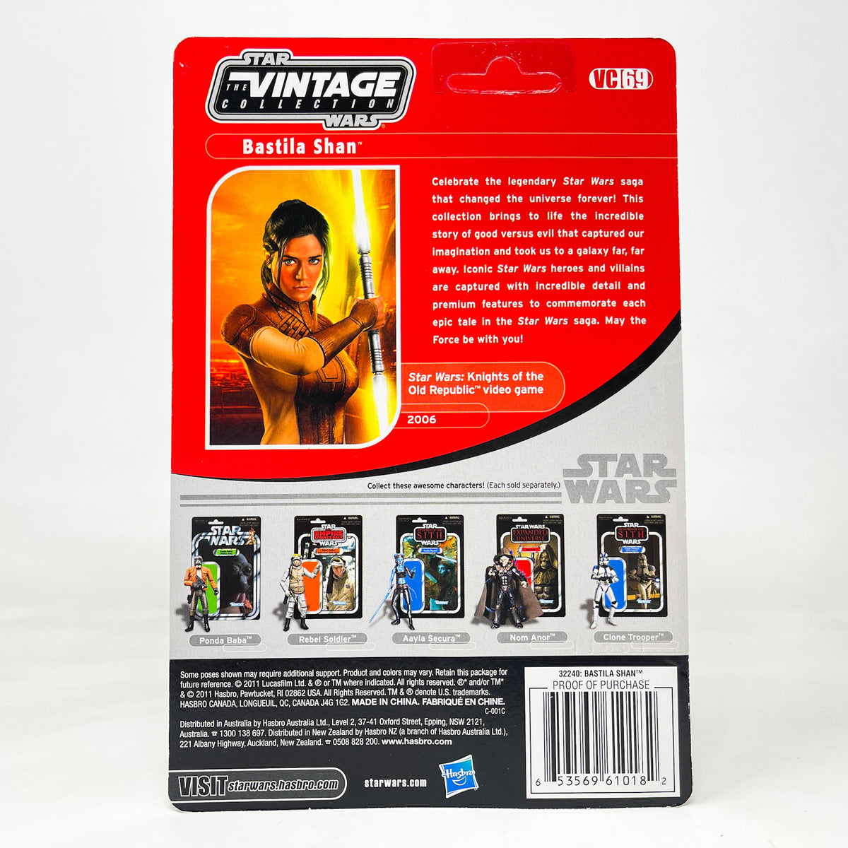 VC069 Bastila Shan (KOTOR) - Unpunched Card - The Vintage Collection Hasbro Star Wars